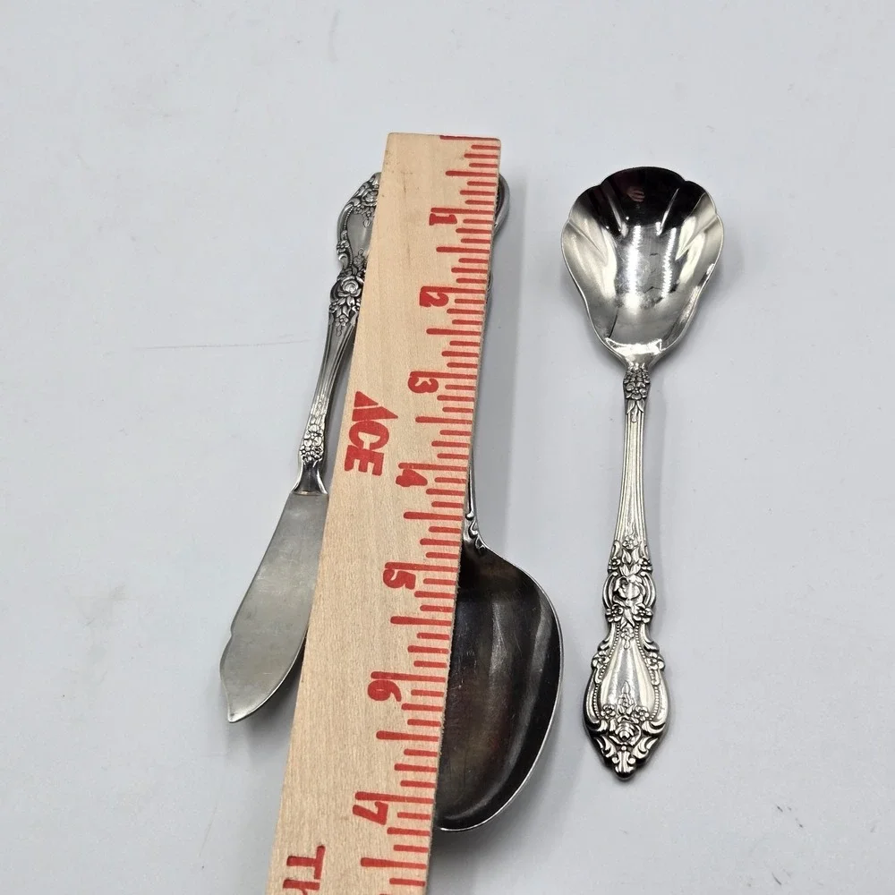 Vtg Oneida Wordsworth Brahms Flatware Rose Daisy‎ 3 Pc Butter Knife 2 Spoons